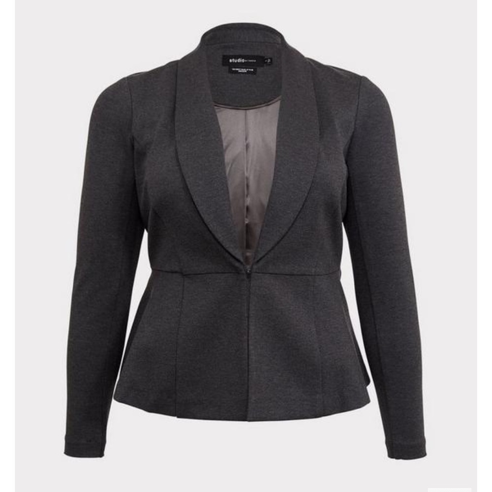 Torrid charcoal gray ponte peplum blazer